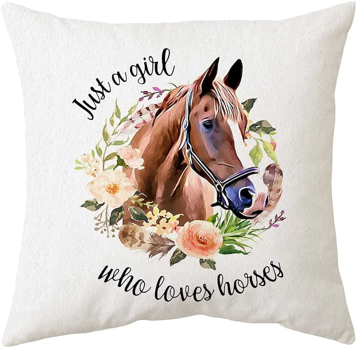 Horse-Themed Pillow