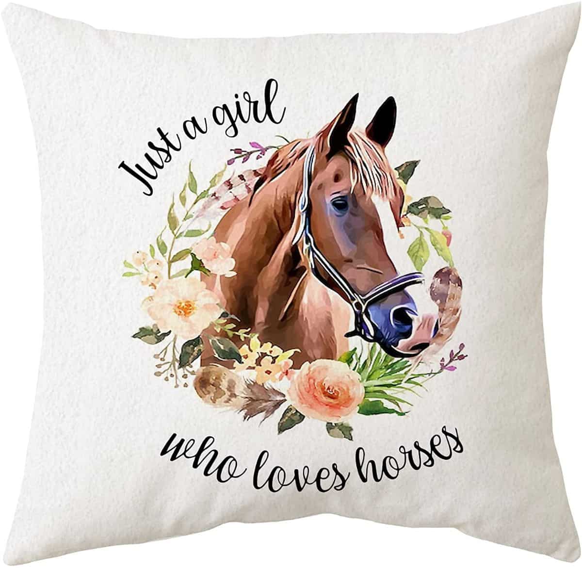 Happiness is 16 Hands Between My Legs Horse Lovers Pillow Horse Gifts Gift  for Horse Lover Horse Christmas Gift Funny Throw Pillow 