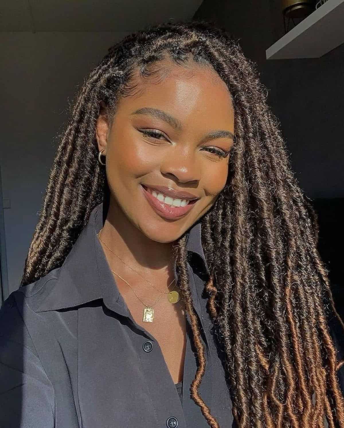 Ombre Locs woman's hairstyle.
