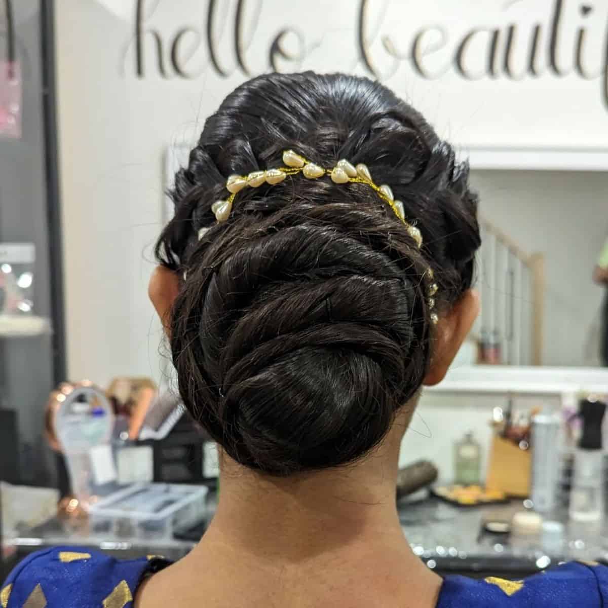 French Braid woman's hairstyle.