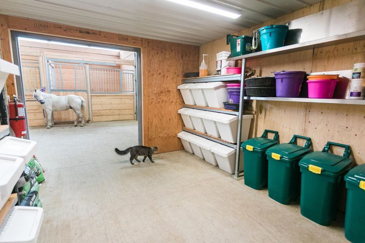 Barn storage room.