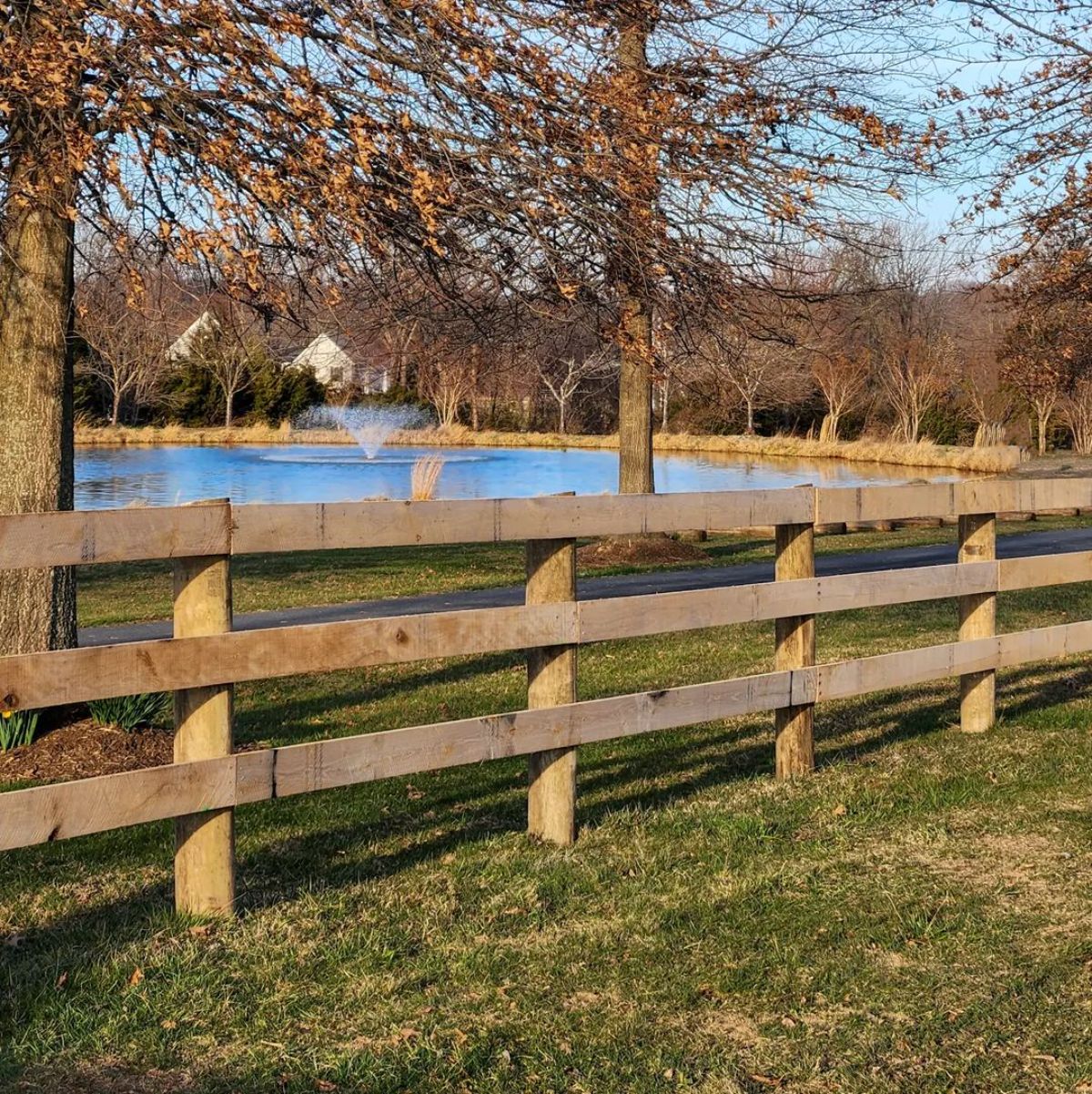 Three-Rail Wooden Fence.