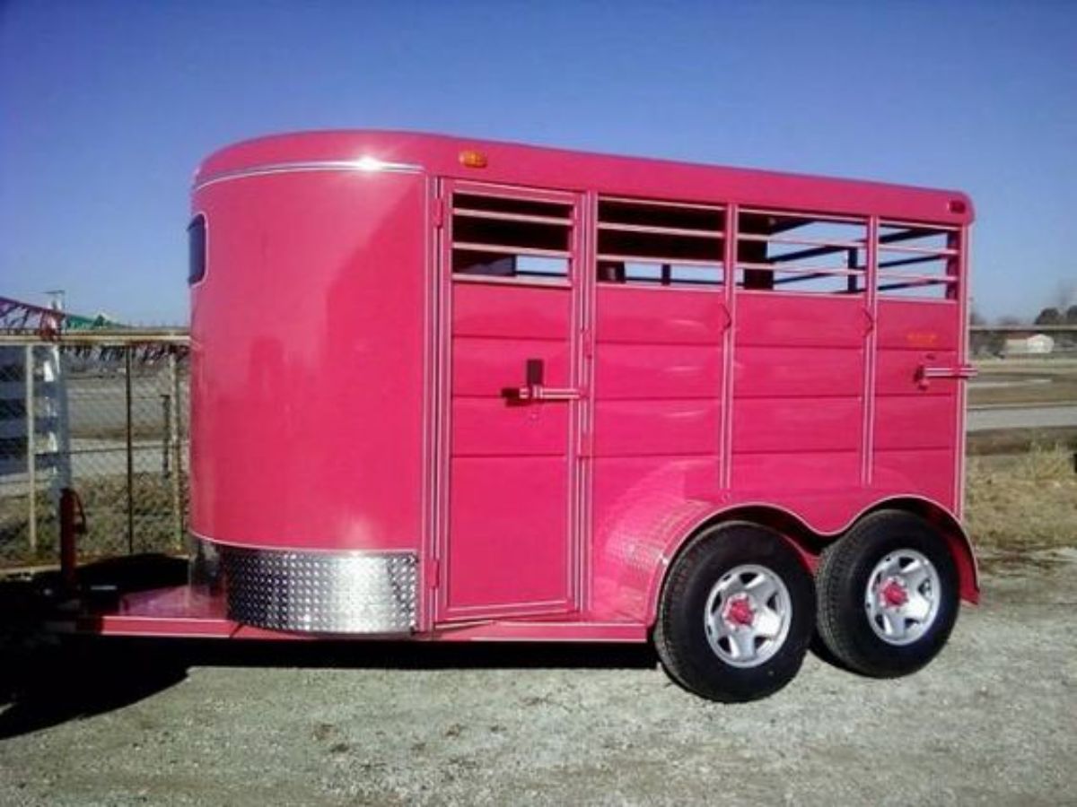 Pink horse trailer.