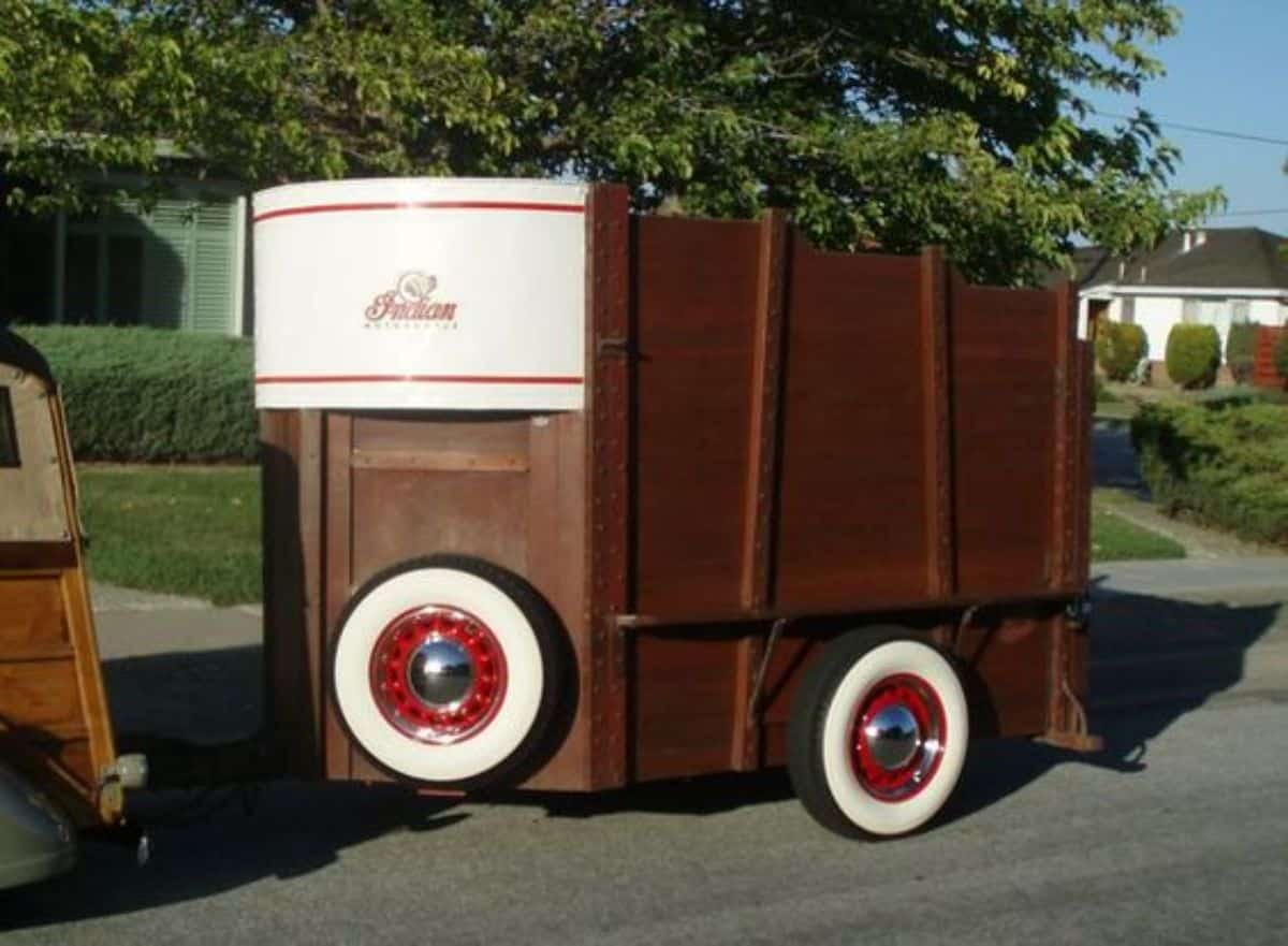 Wooden horse trailer.